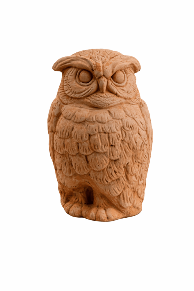 Chouette décorative en terre cuite pour le jardin et la terrasse